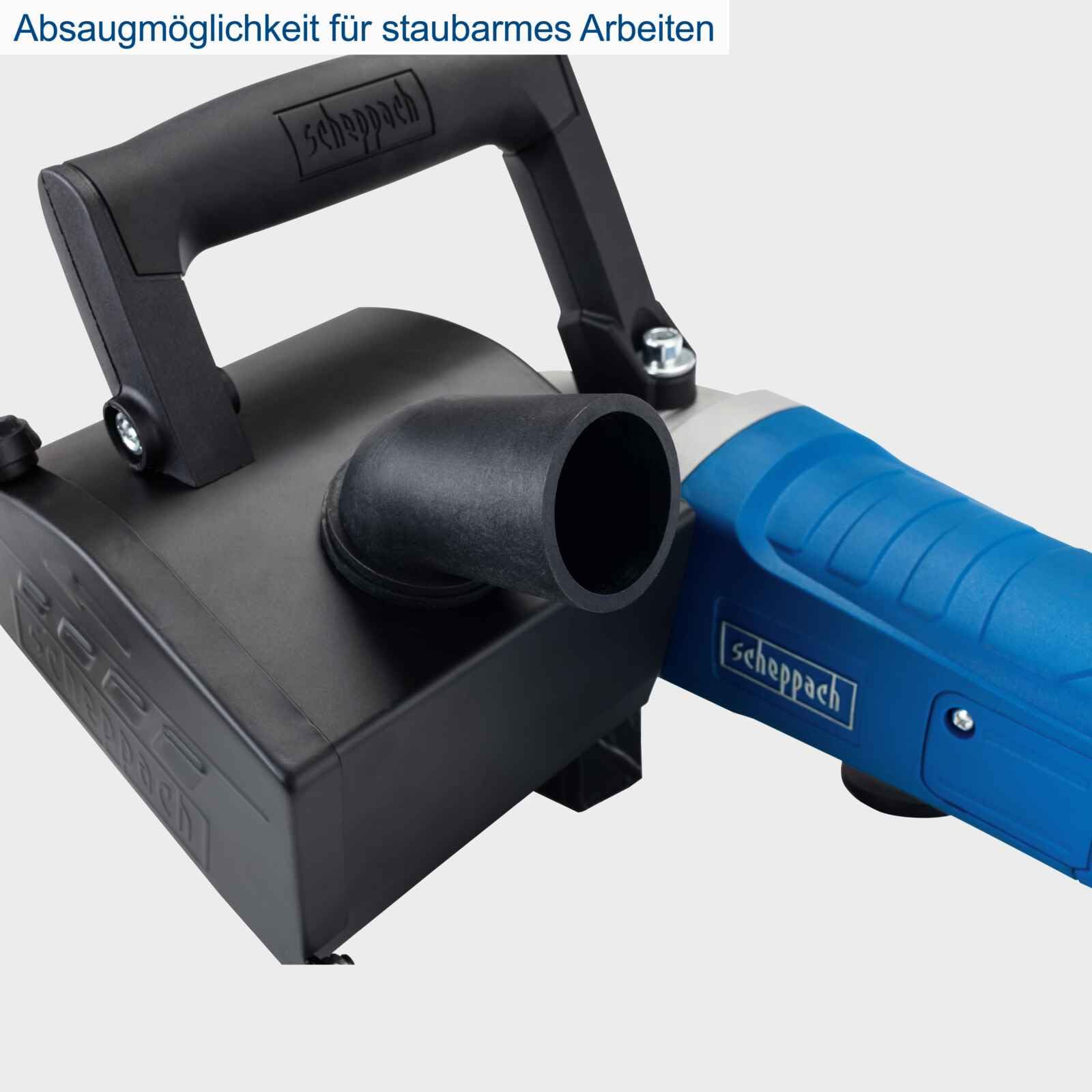 Scheppach Satiniermaschine MRS1300 Schleifmaschine Bürstenschleifer mit Messingdrahtbürste | Softstart | 1300W | 100mm Bürstenbreite mit Ø120mm | variable Drehzahl | Anschluss für Absauganlage