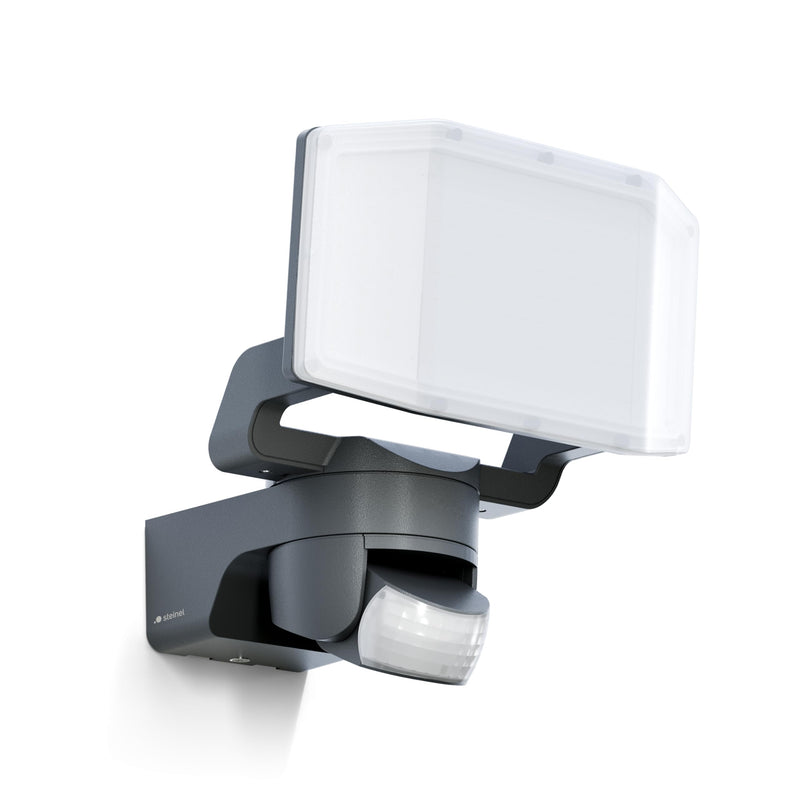 Steinel LED Strahler XLED Protect S Anthrazit, 180°/10 m Bewegungsmelder, Panorama Flutlicht, LED Panel voll schwenkbar, 14.3 W, IP54