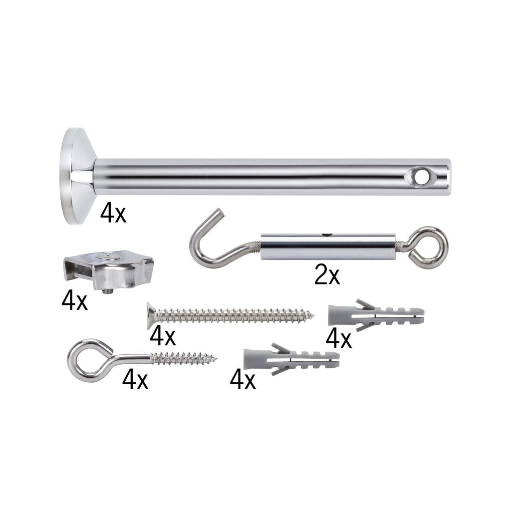 Paulmann 17834 Seilsytem Seil-Zubehör Spann-Montage-Set 165 mm Chrom Zubehör Halogen Seilsysteme 12V enthält Umlenker Seilösen