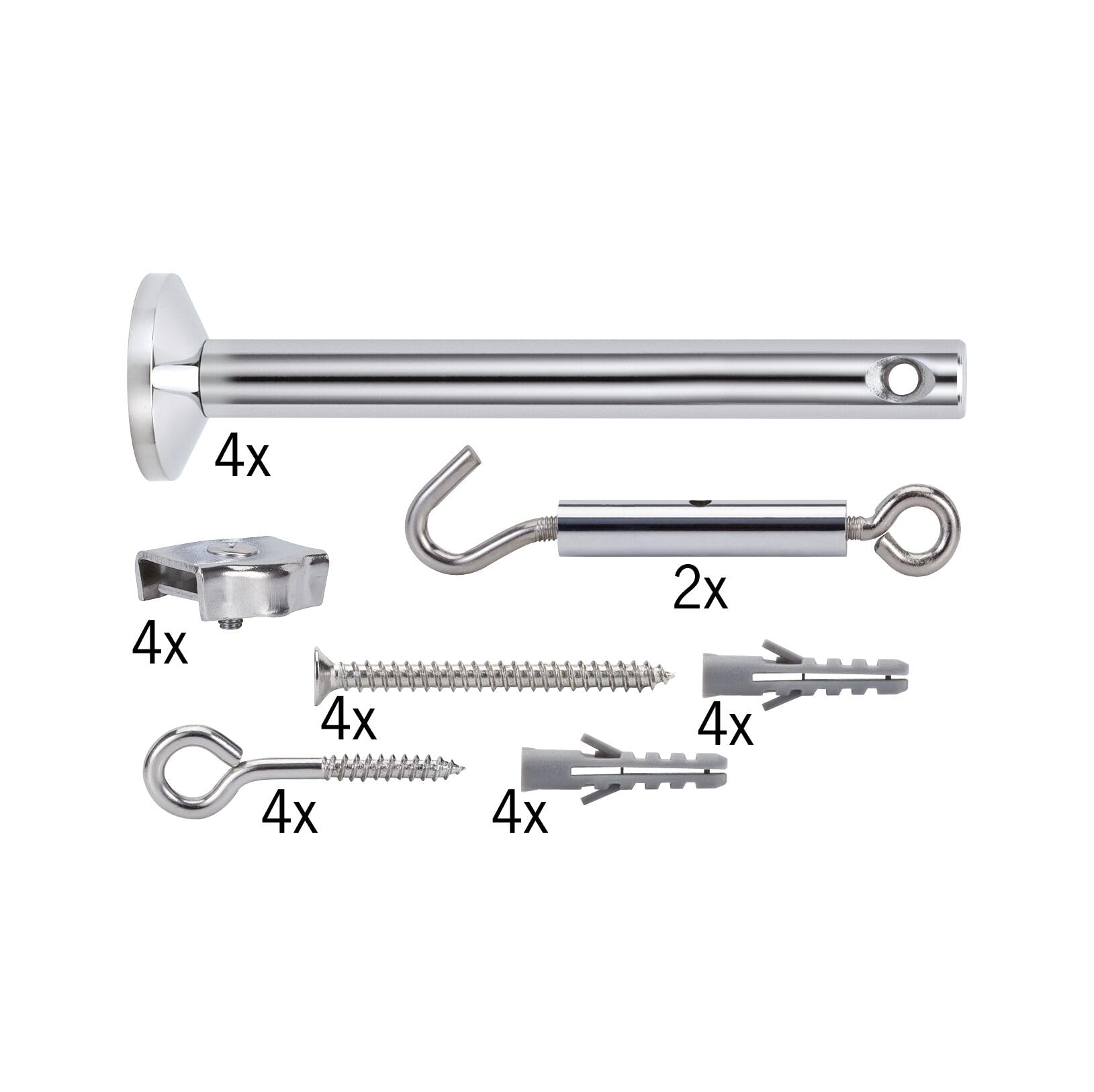 Paulmann 17834 Seilsytem Seil-Zubehör Spann-Montage-Set 165 mm Chrom Zubehör Halogen Seilsysteme 12V enthält Umlenker Seilösen