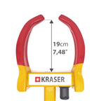 KRASER WA820 Hohe Sicherheit Radkralle Wohnwagen, Testsieger Parkkralle mit Anti-Bohrschloss Wegfahrsperre, Reifenkralle, Diebstahlsicherung Universal für Auto PKW Wohnmobile Anhänger Motorrad