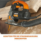 Evolution Power Tools Rage 7-S Universalstichsäge – schneidet Holz, Stahl, Kunststoff und mehr – inklusive 5 Sägeblätter, 710 W