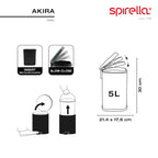 Spirella - Badezimmer Mülleimer mit Fußpedal Modell Akira - Hochwertiger Edelstahl - Leise Schließfunktion Easy-Close - Gebürstetes Gold - 5L - Badaccessoires