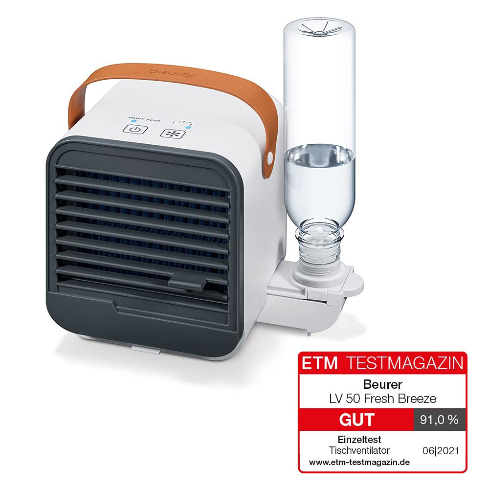 Beurer LV 50 Fresh Breeze Tischventilator/-kühler, handlich, portabel und modern, 2-in-1 Ventilator und Luftbefeuchter, ideal für's Büro, ohne chemische Zusätze, Tragbar, Einfach