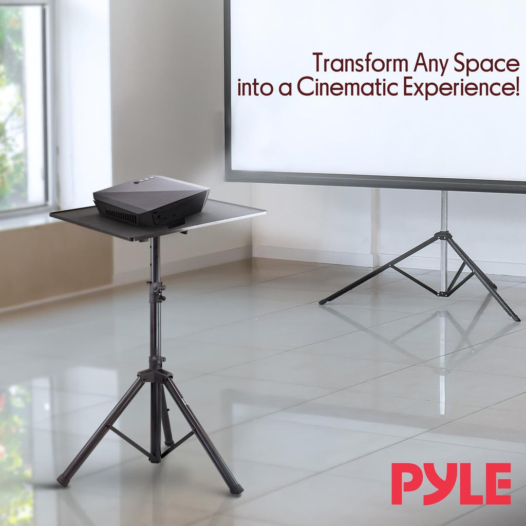 Pyle Laptop Ständer höhenverstellbar – Laptopständer & Projektorständer für Bühne, Büro & Studio, klappbar, robust, 70–120 cm Höhe, für Notebook, Beamer, DJ & Präsentationen