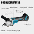 Akku Winkelschleifer Kabellos,Kompatibel mit Makita Akku 18V, Ersatz DGA504Z,Neues Upgrade mit 2× 5.5Ah Akkus & Ladegerät, Akku Flex Trennschleifer 125mm, 9000U/min, für Präzises Trennen und Schleifen