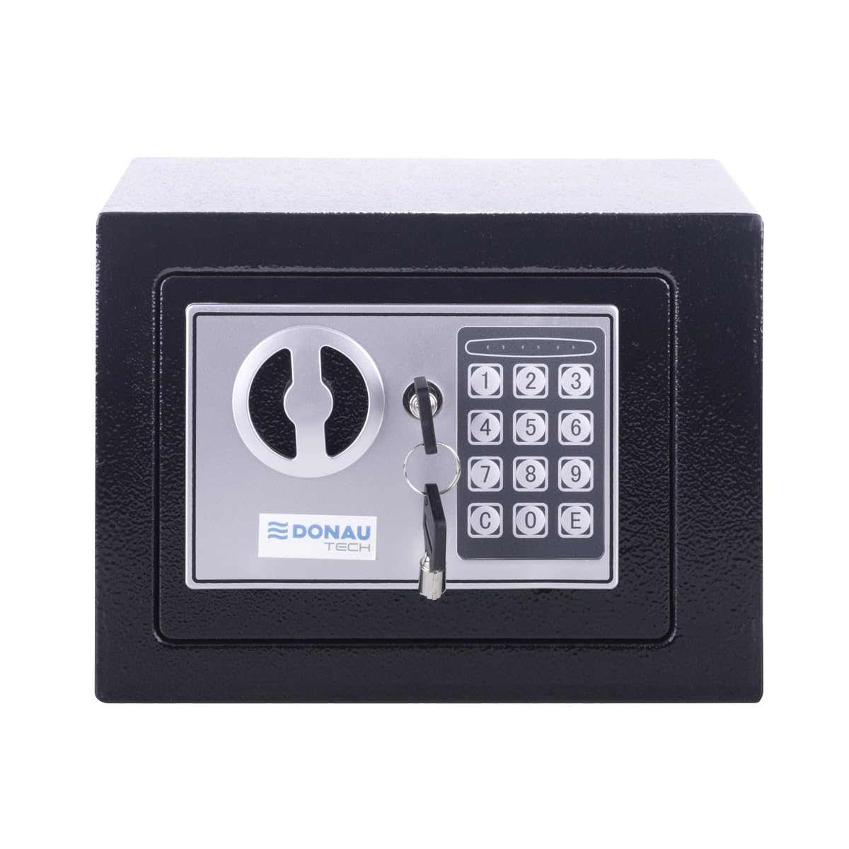 DONAU TECH Digitaler Mini Tresor 4,6L / 23 x 17 x 17 cm/Manuell-digitaler Elektronischer Safe Klein Möbeltresor/mit Digitaler Passwort & 2 Sicherheitsschlüssel Tresor/Schwarz