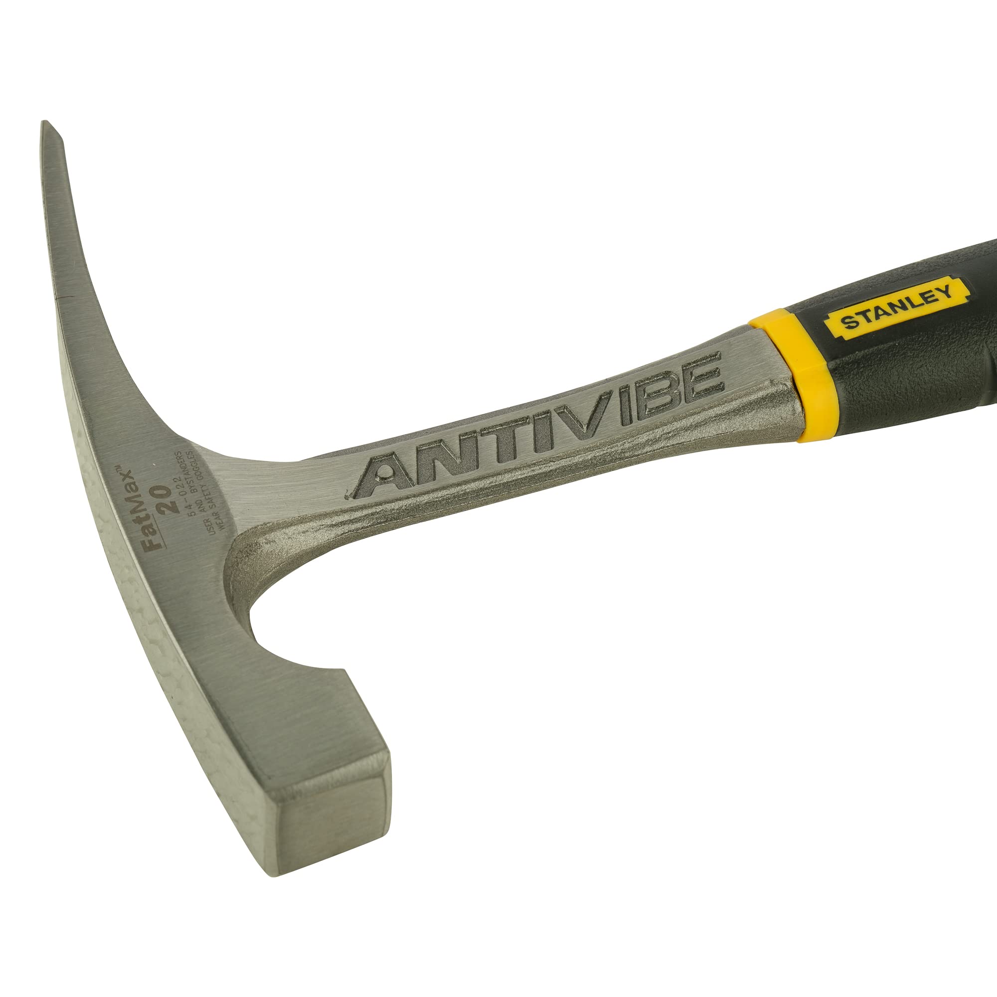 STANLEY Maurerhammer Antivibe (570 g Kopfgewicht, mit Vibrationsdämpfung, Stahlstiel, thermoplastischer Gummigriff) 1-54-022