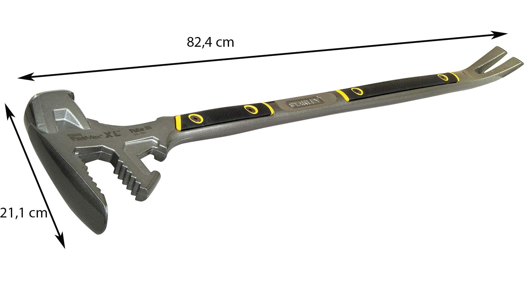 STANLEY FatMax Abbruchwerkzeug Brecheisen Stemmeisen Fubar III (5-in-1 Abbruchwerkzeug, Vorschlaghammer, Nagelschlitz, Backen für Hölzer, Stemmeisen) 1-55-120