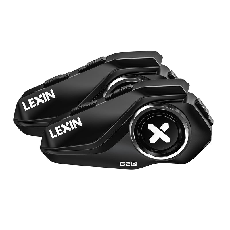 LEXIN G2P Motorrad Bluetooth Headset, Helm Kommunikationssystem für 2 bis zu 6 Personen in Reichweite von 1000m, IP67 Wasserdicht Freisprecheinrichtung mit FM Radio, Doppelpack