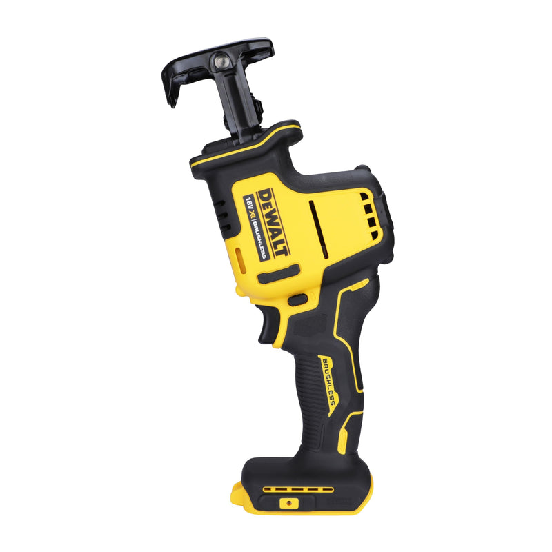 DEWALT 18 Volt Akku-Kompakt-Säbelsäge(bürstenloser Motor, sehr kompakte Abmessungen, werkzeugloser Sägeblattwechsel, schwenkbarer Sägeschuh, Lieferung ohne Akku und Ladegerät), DCS369N-XJ