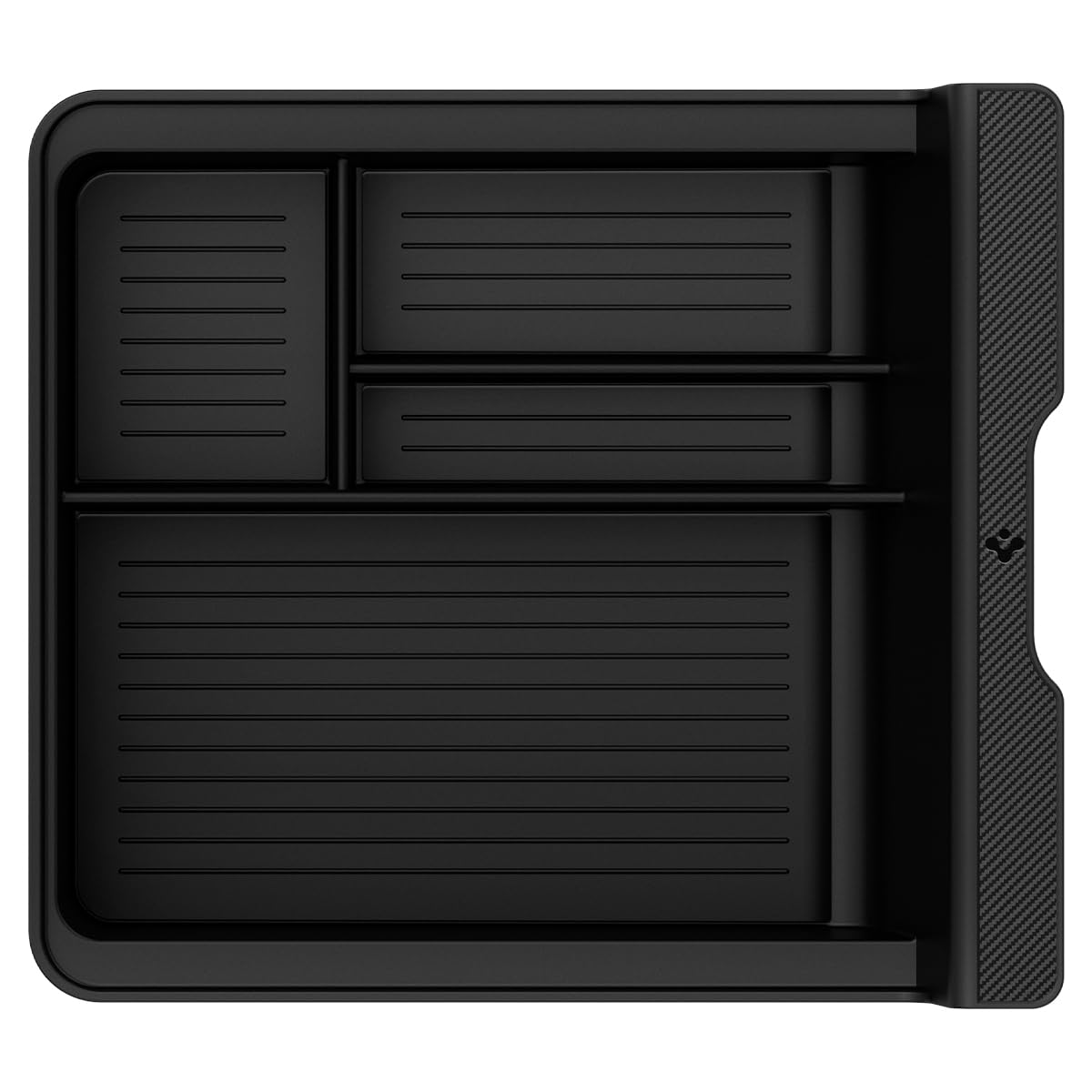 Spigen Tesla Model Y (~2024) Model 3 (2021-2023) Mittelkonsole Organizer Armlehnenablage Zubehör für Tesla Model Y (~2024) und Model 3 2021-2023 mit Smooth Slide Technology - Carbon Edition