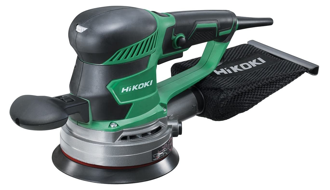 HIKOKI Exzenterschleifer SV15YC (350 Watt, 230 V, Schleifplatte-Ø 150 mm, Leerlaufdrehzahl 4.200-11.000 min-1, Schwingkreis-Ø 2,8/6,2 mm, im Karton, inkl. Staubbeutel und Zusatzhandgriff), Braun