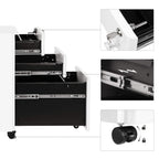 SONGMICS Rollcontainer, Aktenschrank, Büroschrank mit Rollen, Schreibtisch, Unterschrank, abschließbar, Schubladen, Dokumente in DIN-A4-, Legal-, Letter-Format, Hängeregistratur, weiß OFC030W01