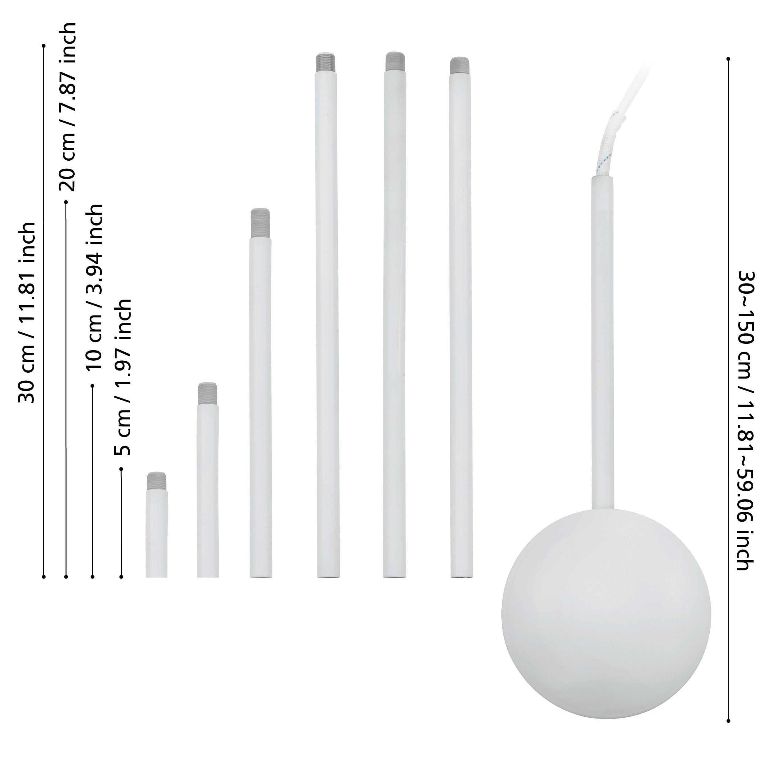 EGLO Kabelkanal Extention, Kabelführung aus Stahl, Farbe: Weiß, Länge: 320 bis 1570 mm