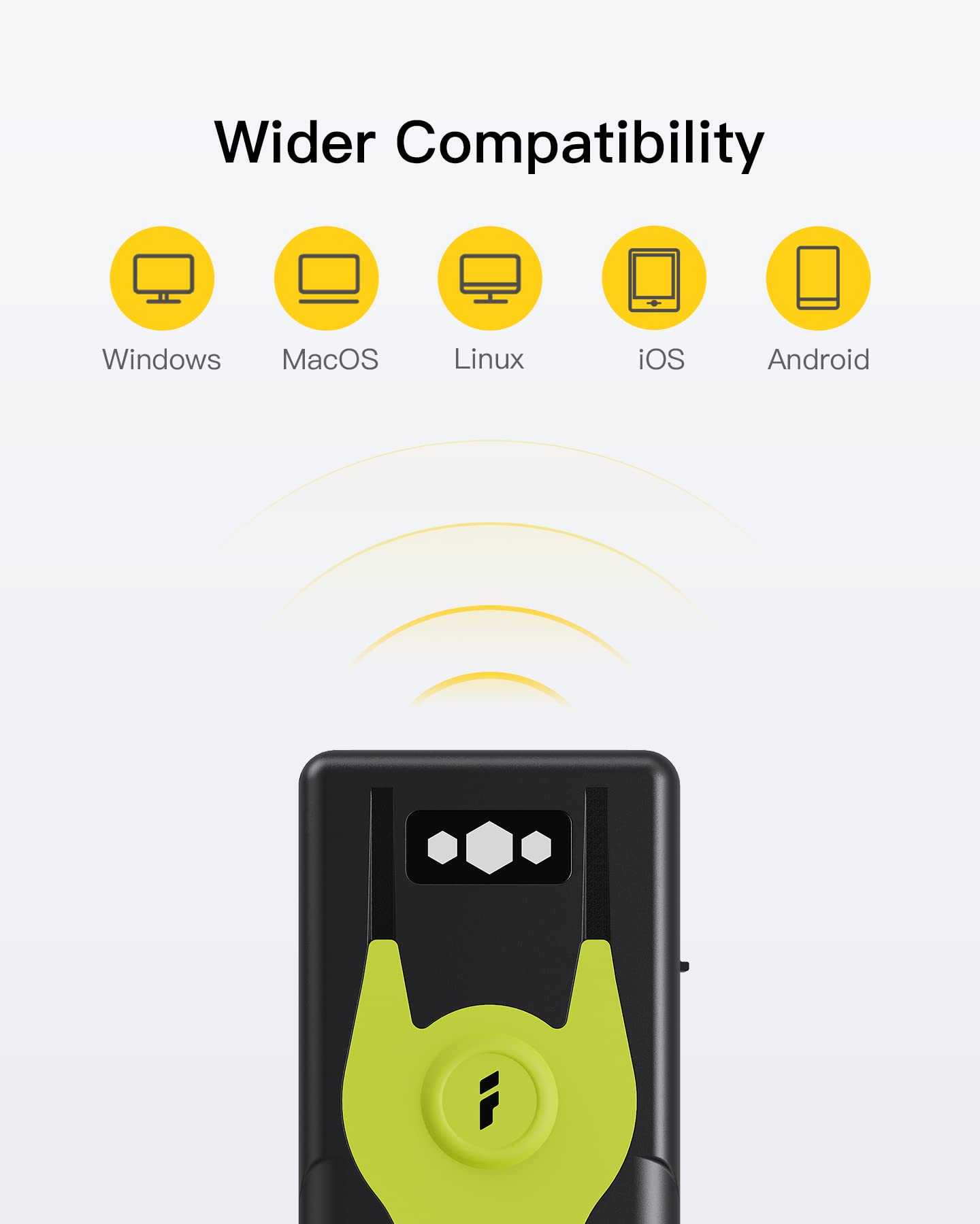 Inateck Barcode Scanner Bluetooth 2D mit 2,4Ghz USB Adapter, liest Barcodes von Bildschirmen, Exklusive Schnelltasten, BCST-42