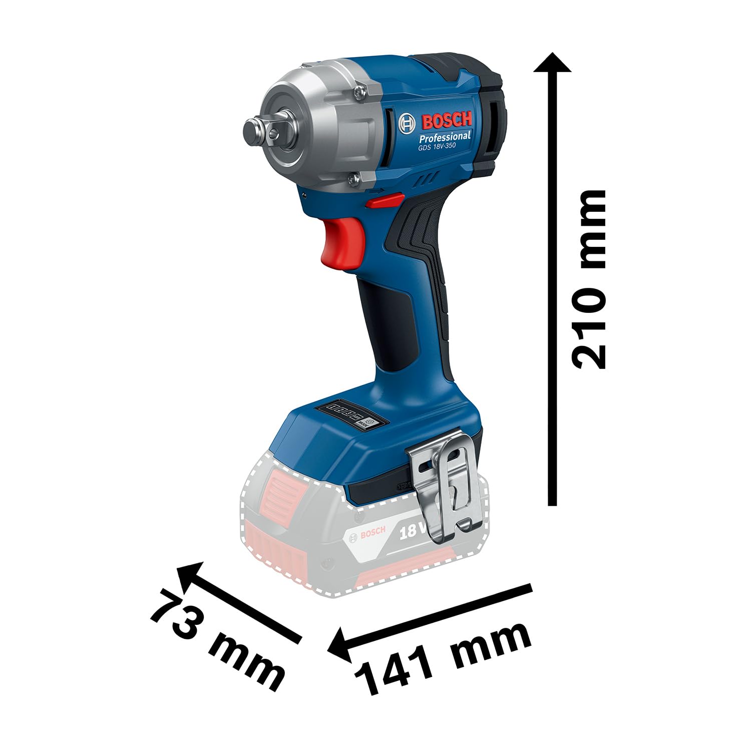 Bosch Professional 18V System Akku Drehschlagschrauber GDS 18V-350 (ohne Akku/Ladegerät)