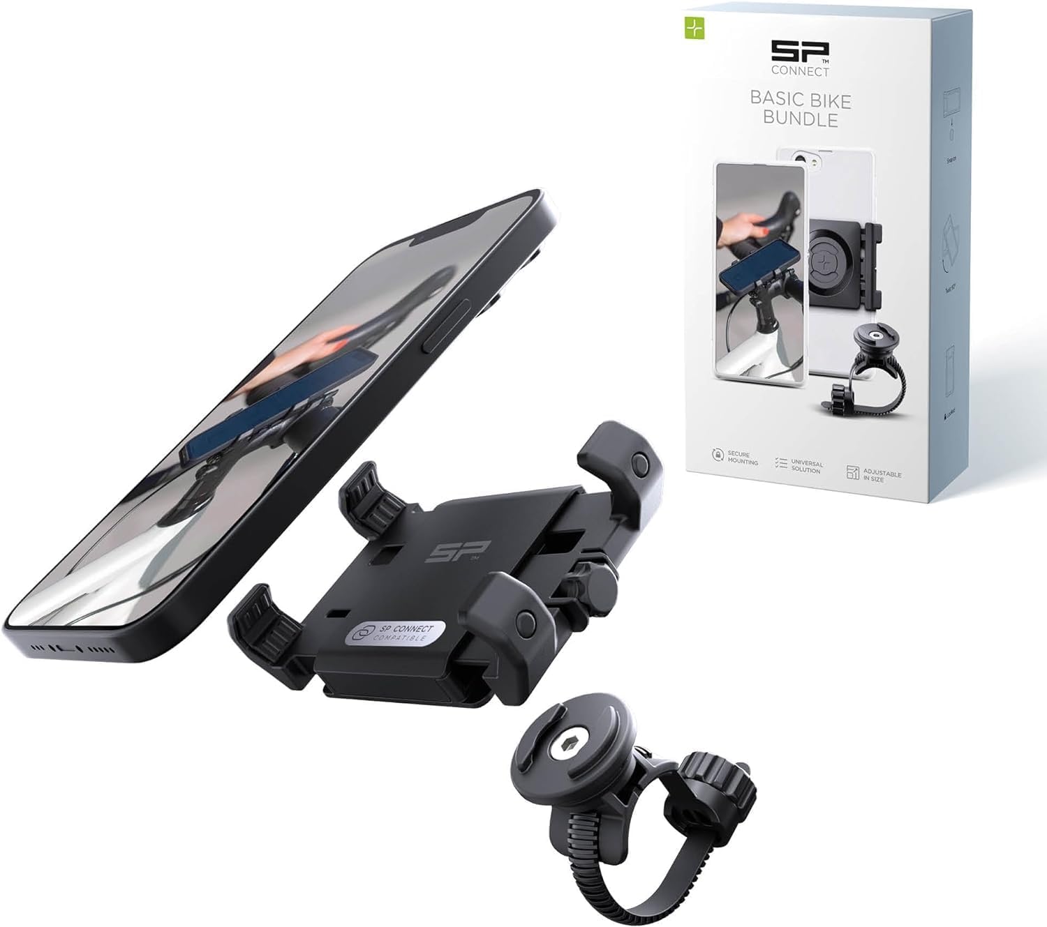 SP CONNECT Fahrrad-Handyhalterung | SPC+ | Universeller Handyhalter für Fahrradlenker | Motorradhandyhalterungen für alle Smartphone Handys wie iPhone Samsung | Mountainbike Rennrad Handy Halterung