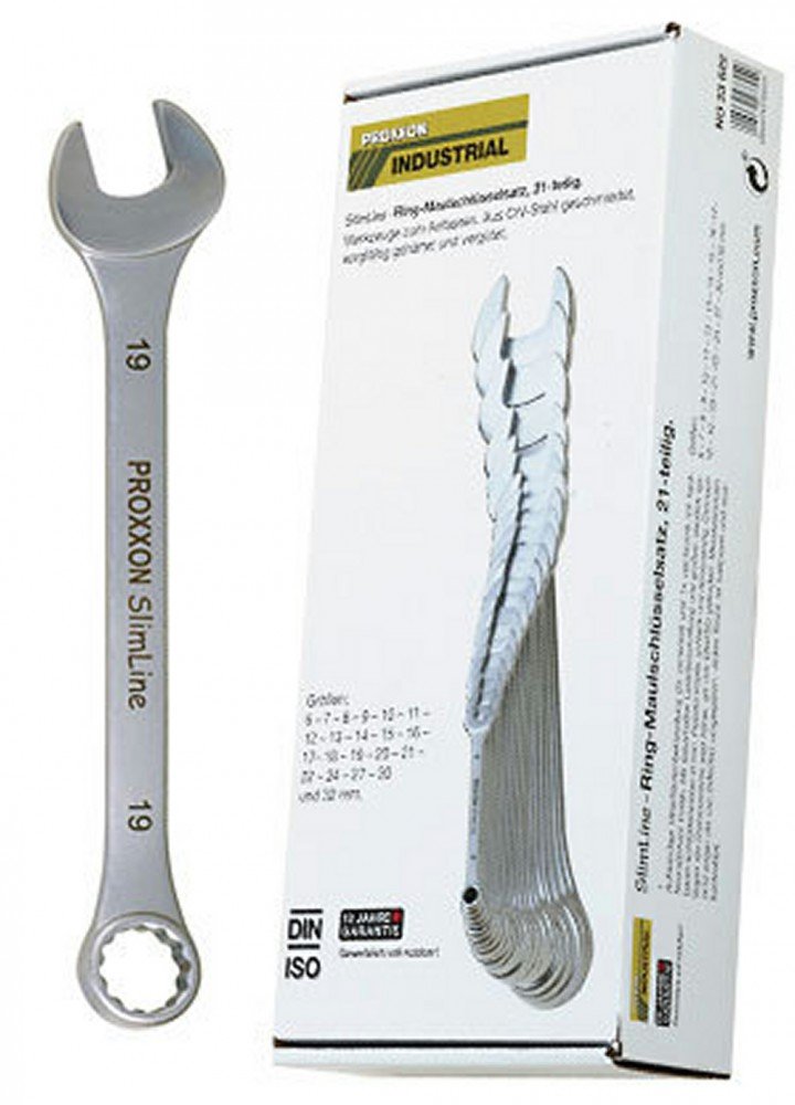 Proxxon 23822 Ring-Maulschlüsselsatz Größe 6 - 32 mm Serie SlimLine