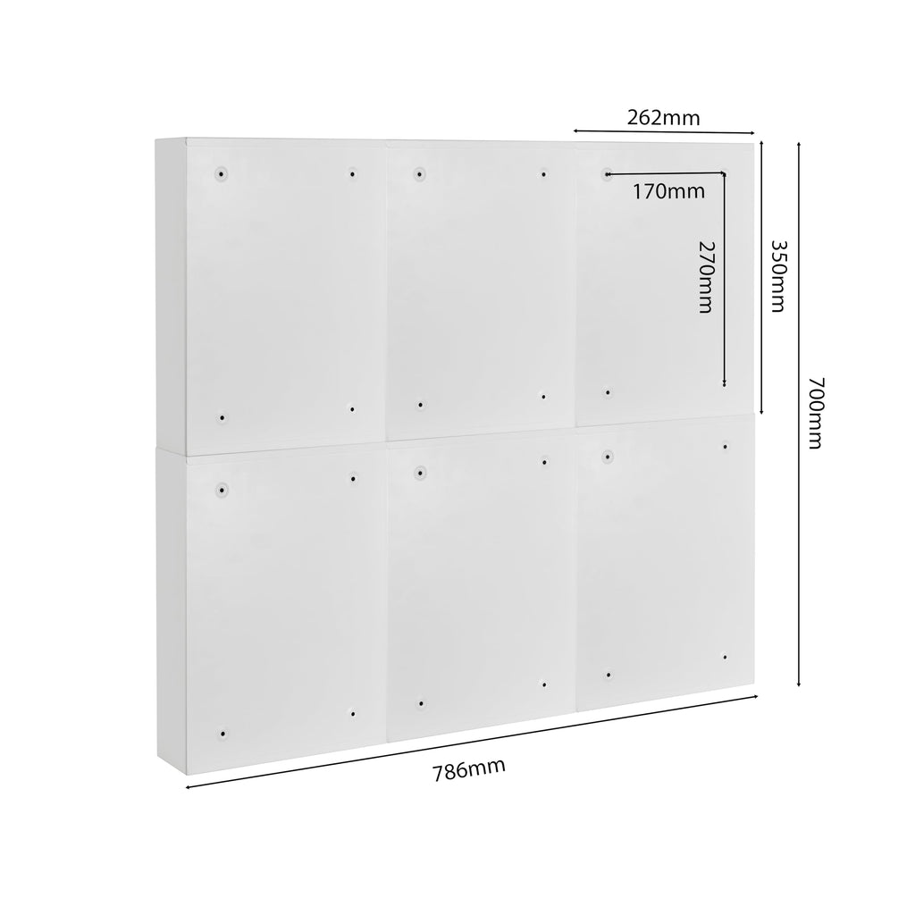 Zedelmaier Mehrfamilienhaus personalisiert 6er Briefkastensysteme DIN C4 Briefkastenanlage Briefkästen Wandbriefkasten Postkasten inkl. 4 Schlüsseln 26x35x8,5cm Weiß XL