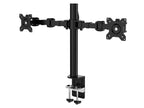 Amazon Basics Monitor-Halterung/Tragarm für 2 Monitore, mit einstellbarer Höhe, Bildschirmneigung und Kabelorganizer, 360-Grad-Drehung,Stahl, Schwarz, 33 bis 76 cm