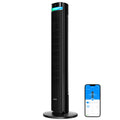 GoveeLife leiser Ventilator, 12 Geschwindigkeiten bis zu 8 m/s, 5 Modi, 24-Stunden-Timer, intelligenter Turmventilator mit 150°-Oszillation, APP- und Sprachsteuerung für Zuhause, schwarz
