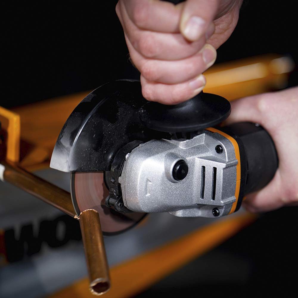 WORX WX803.9 Akku-Winkelschleifer 20V – leistungsstarker Winkelschleifer mit 125mm Scheibendurchmesser – hohe Sicherheit & Komfort – 2-Position verstellbarer Handgriff - ohne Akku & Ladegerät