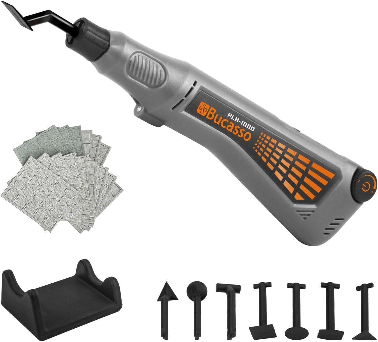 Bucasso Schnurloser Stiftschleifer, variable Geschwindigkeit, Mehrzweck-Elektrowerkzeug zum Schleifen, Polieren, Finishing, DIY-Handwerk (GRAU)