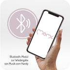 MoMi KENANI Babywippe für Kinder bis 9 kg, klappbar, mit Fernbedienung & Bluetooth zum Verbinden mit Smartphone, Batterie- oder Stromanschluss, mit 5-Punkt-Sicherheitsgurt, Sonnenschutz, Insektennetz
