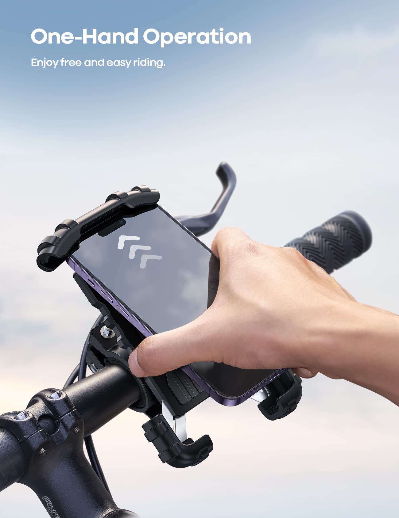 Lamicall Handyhalterung Fahrrad, Handyhalter Motorrad - Universal 360° Fahrrad Halter für iPhone 17/16/15/14 Pro Max Plus, Air, SE, 13/12 Pro Max Mini, 11 Pro Max, Xs, XR, Samsung S23 S22, Smartphone