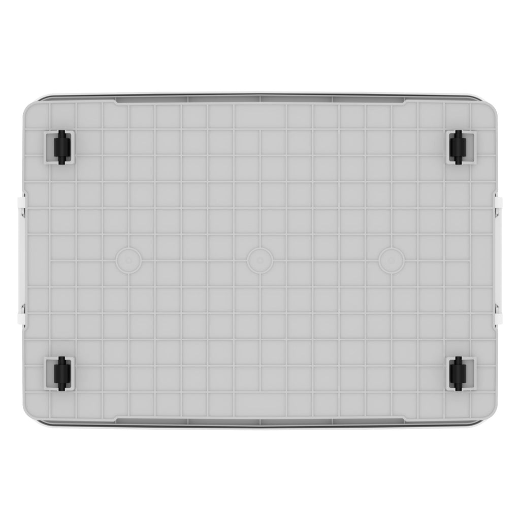Cetomo 90L*6 Aufbewahrungsboxen, Aufbewahrungsbox mit Rollen & Deckel, Organizer-Behälter mit Clips, Stapelbar, Ineinander Nestbar, für Zuhause und Büro, Kunststoff, Grau, 90L-6er Pack