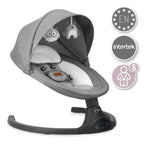 MoMi KENANI Babywippe für Kinder bis 9 kg, klappbar, mit Fernbedienung & Bluetooth zum Verbinden mit Smartphone, Batterie- oder Stromanschluss, mit 5-Punkt-Sicherheitsgurt, Sonnenschutz, Insektennetz