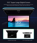 XTRONS 19,5 Zoll HD-Digital TFT 16: 9-Bildschirm-Auto-Overhead-Video Ultradünner Autodach-Player mit integrierten HDMI/AV/USB-Lautsprechern und Buntem Aura-Licht