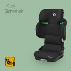 Maxi-Cosi Tanza i-Size, Klappbarer Kindersitz, 3,5-12 Jahren, 100–150 cm, 10 Kopfstützenpositionen, Tragbarer Reiseautositz, G-CELL Seitenaufprallschutz, Umweltfreundliche Produktion, Full Black