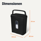 Amazon Basics 6-Blatt-Papierschredder mit Kreuzschnitt und Kreditkartenschredder, 14 l, schwarz