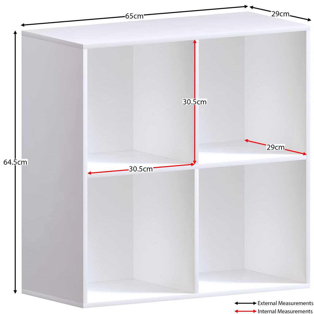 Vida Designs Durham Cube Bücherregal Aufbewahrung Organizer Wohnzimmer Bücherregal Home Office Möbel (4 Würfel, weiß)