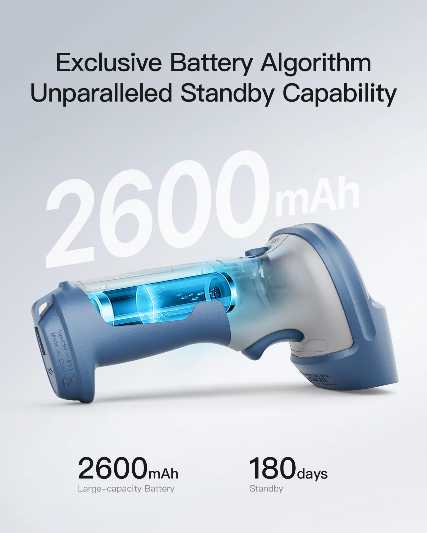 Inateck Wireless Barcode Scanner 2D, Bluetooth 5.0, 2.4Ghz Barcode Reader, QR Code Scanner, liest von Bildschirmen, BCST-73