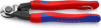 KNIPEX Drahtseilschere geschmiedet mit Mehrkomponenten-Hüllen, mit integrierter Befestigungsöse zum Anbringen einer Absturzsicherung 190, 95 62 190 T