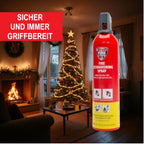 IWH - Feuerlöschspray 750 ml | Kompakter A+F Schaumlöscher mit Halter ideal für Camping, Auto, Haus und Freizeit | Kleines Feuerlöschspray ideal auch für unterwegs | Inhalt: 2x750 ml; H: 315 mm