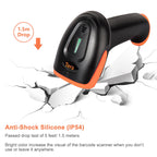 Tera Barcode-Scanner 1D 2D QR 3 in 1 Wireless 2.4 GHz/Bluetooth/USB Wired Barcode-Lesegerät mit Ständer/Halterung, HW0001