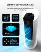 Pro Breeze OmniAir Turmventilator mit Wasserkühlung - Luftkühler mit Fernbedienung, 4 Modi, 4 Gebläsestufen - Ventilator leise - Mobile Klimaanlage ohne Abluftschlauch - Verdunstungskühler, 7L