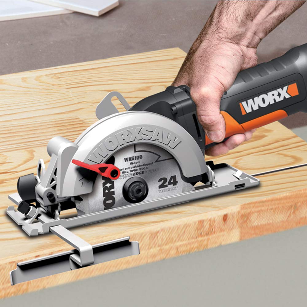 WORX WX439 Kompakt-Handkreissäge 480W - zum Sägen von Metall, Plastik, Holz, Stein und Fliesen - 120mm Sägeblatt