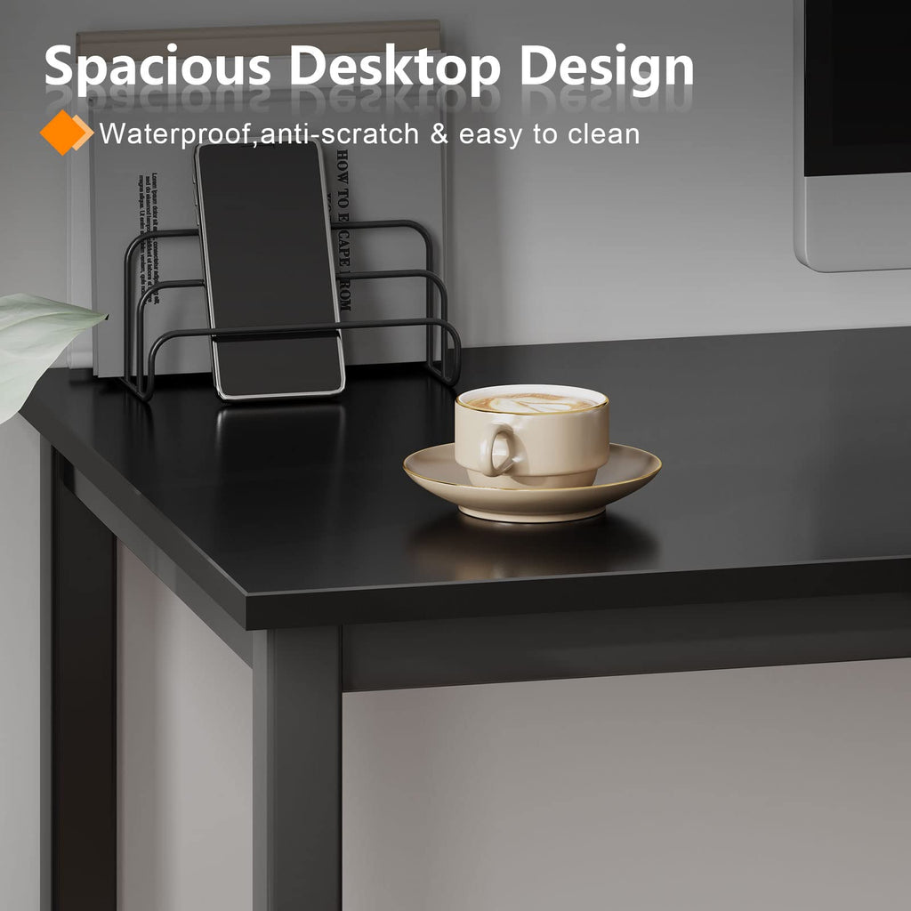SogesHome PC Schreibtisch Computertisch 100 x 60 x 75 cm Bürotisch Workstation für Home Office Verwenden Schreibtisch, Esstisch Konferenztisch, Schwarz