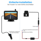 AUTO-VOX W7 5“ LCD Kabellos Digital Rückfahrkamera Set, mit eingebautem Funksender, Wireless Einparkhilfe, Wasserdicht IP68 Nachtsicht
