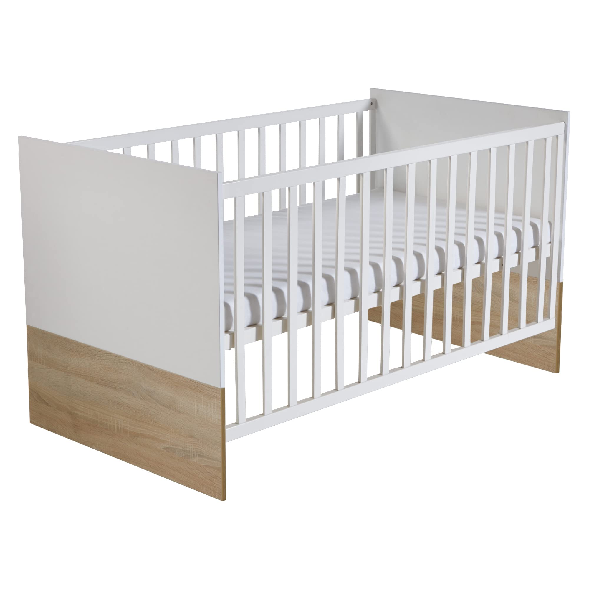 roba Kinderzimmerset 'Gabriella', 2-teilig, enthält Babybett 70x140cm & breite Wickelkommode, bicolor
