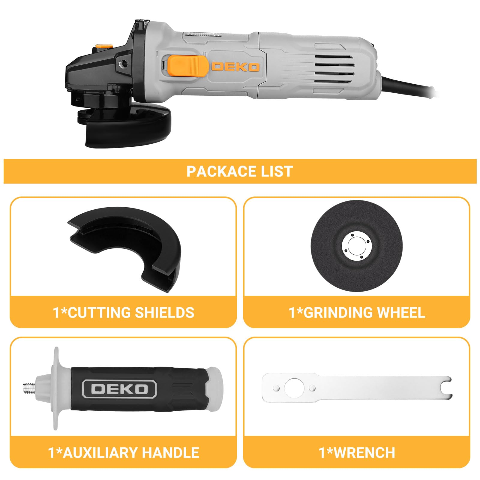 Winkelschleifer 125 mit Drehzahlregelung: DEKOPRO 125mm 800W Corded Electric Trennschleifer für Schneiden,Polieren und Schleifen
