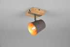 Trio Leuchten Wandspot Bell 801900167, Metall Nickel antik, Holz, exkl. 1x E14