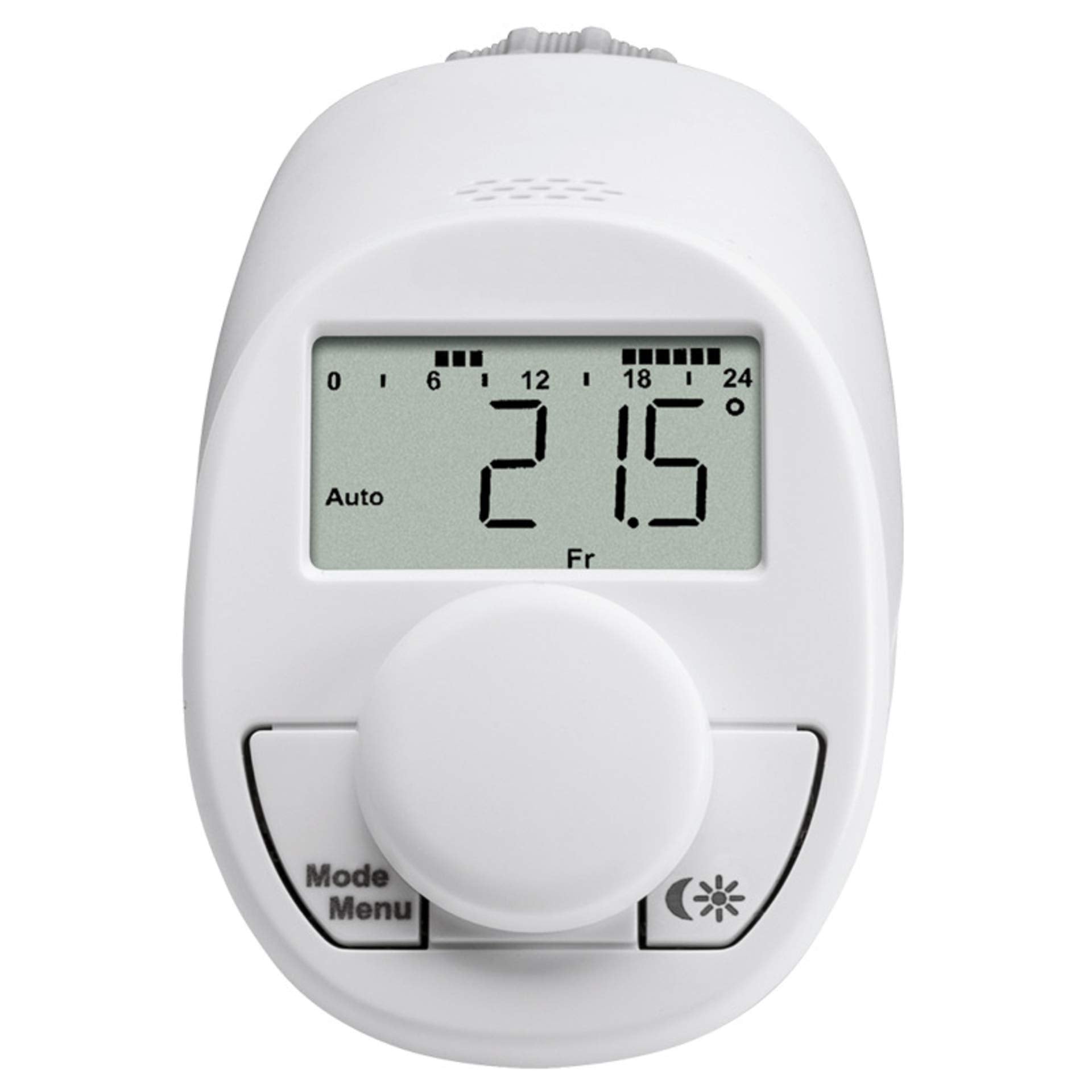 eqiva 5er Set Elektronik-Heizkörperthermostat Model N mit Boost-Funktion und leisem Kompaktgetriebe