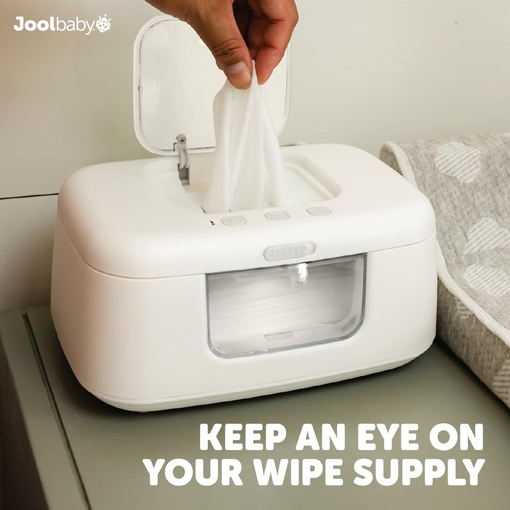 TinyBums Baby-Feuchttuchwärmer & Spender mit LED-Wechsellicht & Ein-/Aus-Schalter (Weiß) - Jool Baby