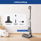 JONR ED12 Nass Trockensauger Akku, Selbstreinigung, Saug Wisch Staubsauger, Saugwischer Kabellos, Kantenreinigungsbürste 6mm, 850mL Wassertank, Anti-Verwirrungs-Haar für Harte Boden, Tierhaare
